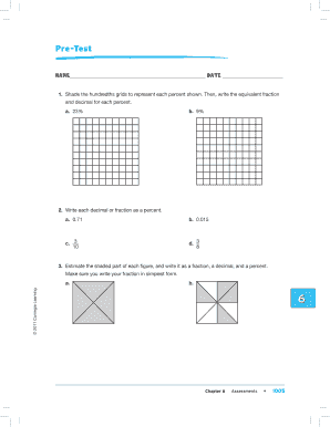 Math Percentages Pre-Test and Post-Test