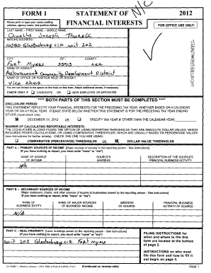 Florida Financial Interest Disclosure Form