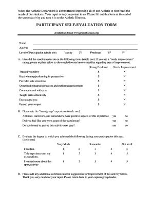 Participant Self-Evaluation Form