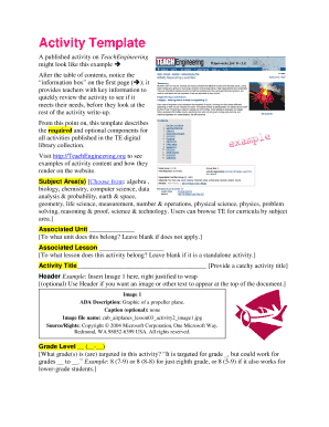 TeachEngineering Activity Template