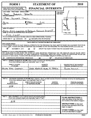 Florida Financial Interest Disclosure Form 1