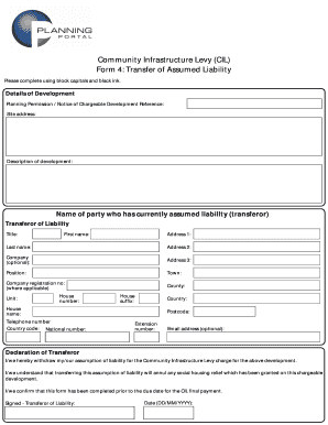 Community Infrastructure Levy Form 4