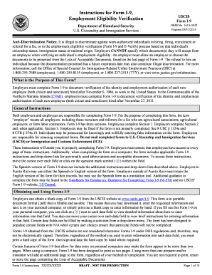 Form I-9 Employment Eligibility Verification