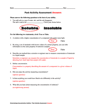 Post-Activity Assessment Answers