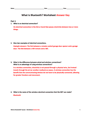 What Is Bluetooth Worksheet Answer Key