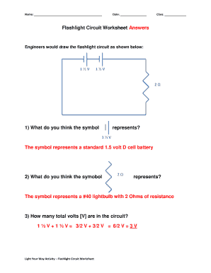 Flashlight Circuit Worksheet