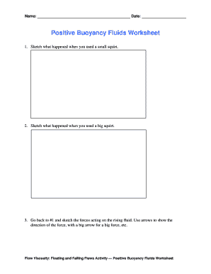 Positive Buoyancy Fluids Worksheet