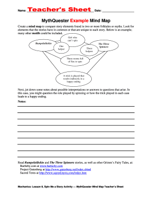 MythQuester Mind Map Activity