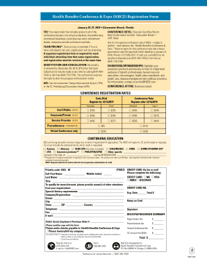 Health Benefits Conference Registration Form
