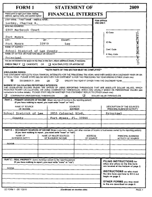 Florida Financial Disclosure Form 1