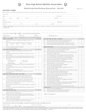 Ohio High School Athletic Association Preparticipation Physical Evaluation