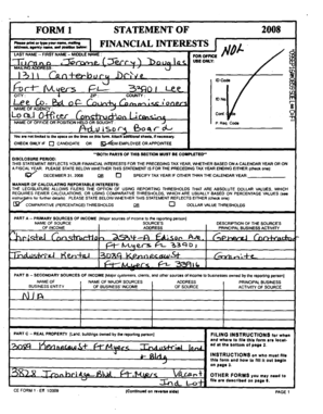 Florida Financial Disclosure Form 1
