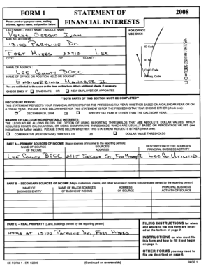 Florida Financial Interest Disclosure Form