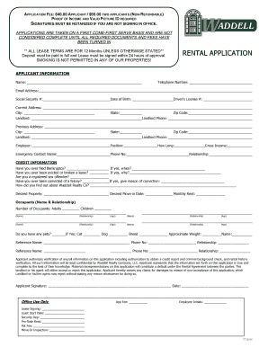 Rental Application Form