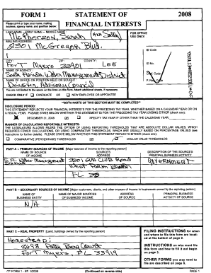 Florida Financial Interest Disclosure Form