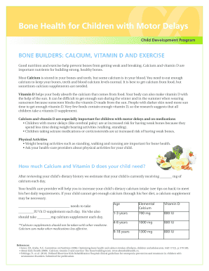 Bone Health Guidelines for Children with Motor Delays