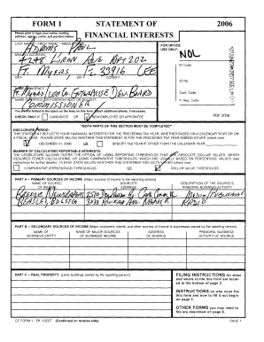 Florida Financial Interests Form 1