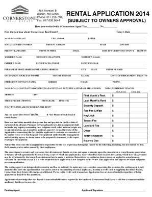 Massachusetts Rental Application