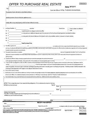 Offer to Purchase Real Estate
