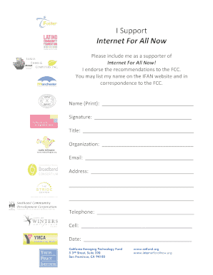 Internet For All Now Endorsement Form