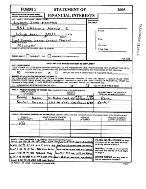 Florida Financial Interest Statement