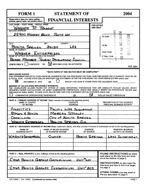 Florida Form 1 Statement of Financial Interests