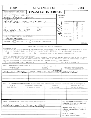 Florida Financial Disclosure Form 1