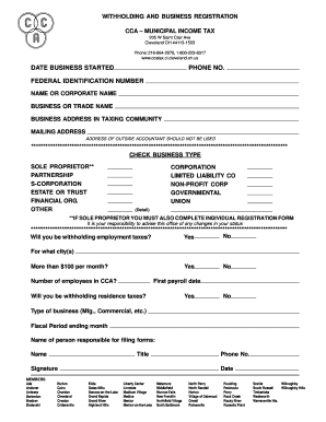 Cleveland Municipal Income Tax Business Registration