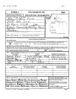 Florida Form 1 Statement of Financial Interests