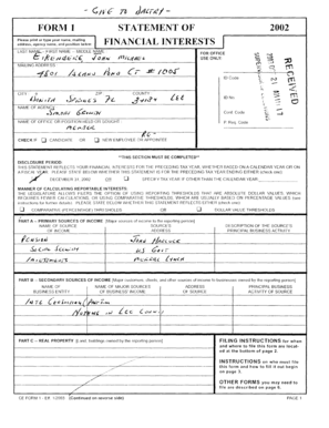 Florida Financial Disclosure Form