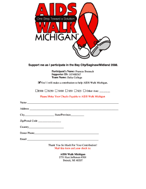 AIDS Walk Michigan Donation Form