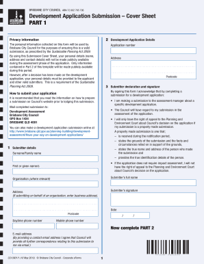 Brisbane City Council Development Application Submission