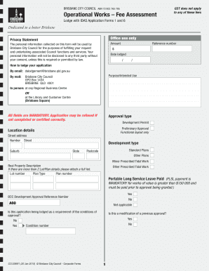 Brisbane City Council Operational Works Application