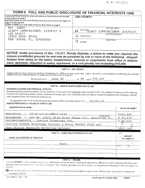 Florida Financial Disclosure Form 6