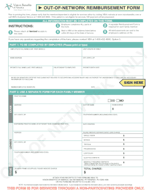 Out-of-Network Reimbursement Form
