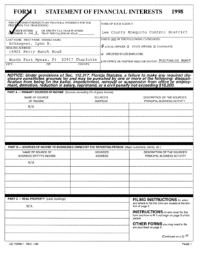 Florida Statement of Financial Interests Form 1