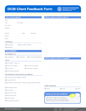 DCSI Client Feedback Form
