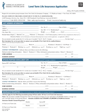 Level Term Life Insurance Application