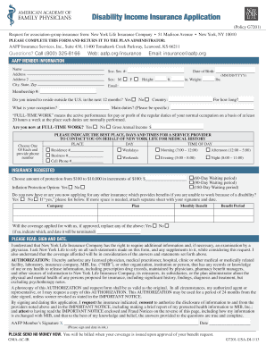 Disability Income Insurance Application