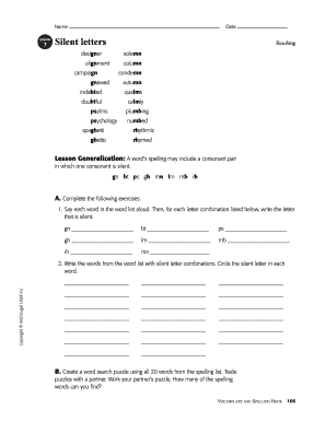 Silent Letters Worksheet
