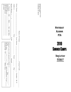 Summer Camp Registration Form