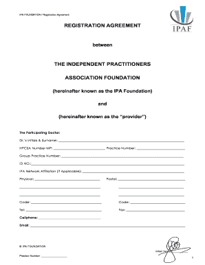 IPA Foundation Registration Agreement