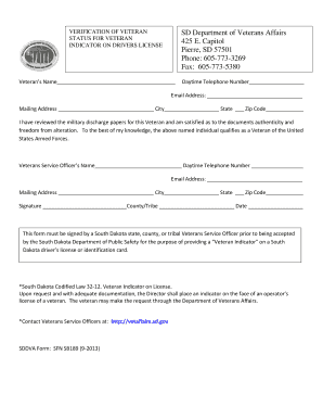 Veteran Status Verification Form