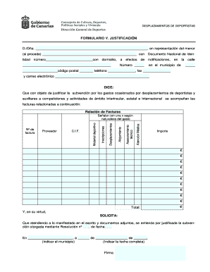 FORMULARIO V. JUSTIFICACIÓN