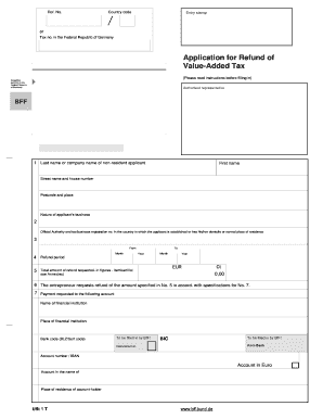 Deutsche Steuererstattungsentscheidungsformular