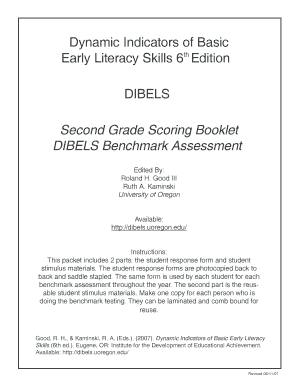 DIBELS Second Grade Scoring Booklet