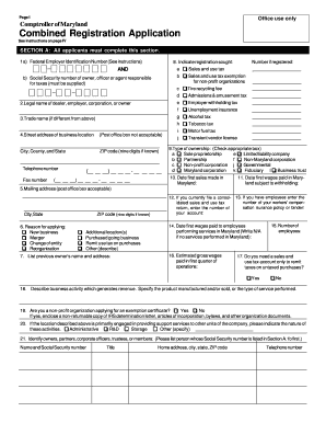 Maryland Combined Registration Application