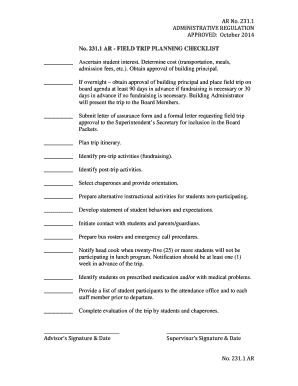 Field Trip Planning Checklist