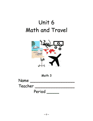Math and Travel Worksheet
