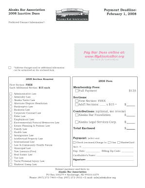 Alaska Bar Association Dues Payment Form
